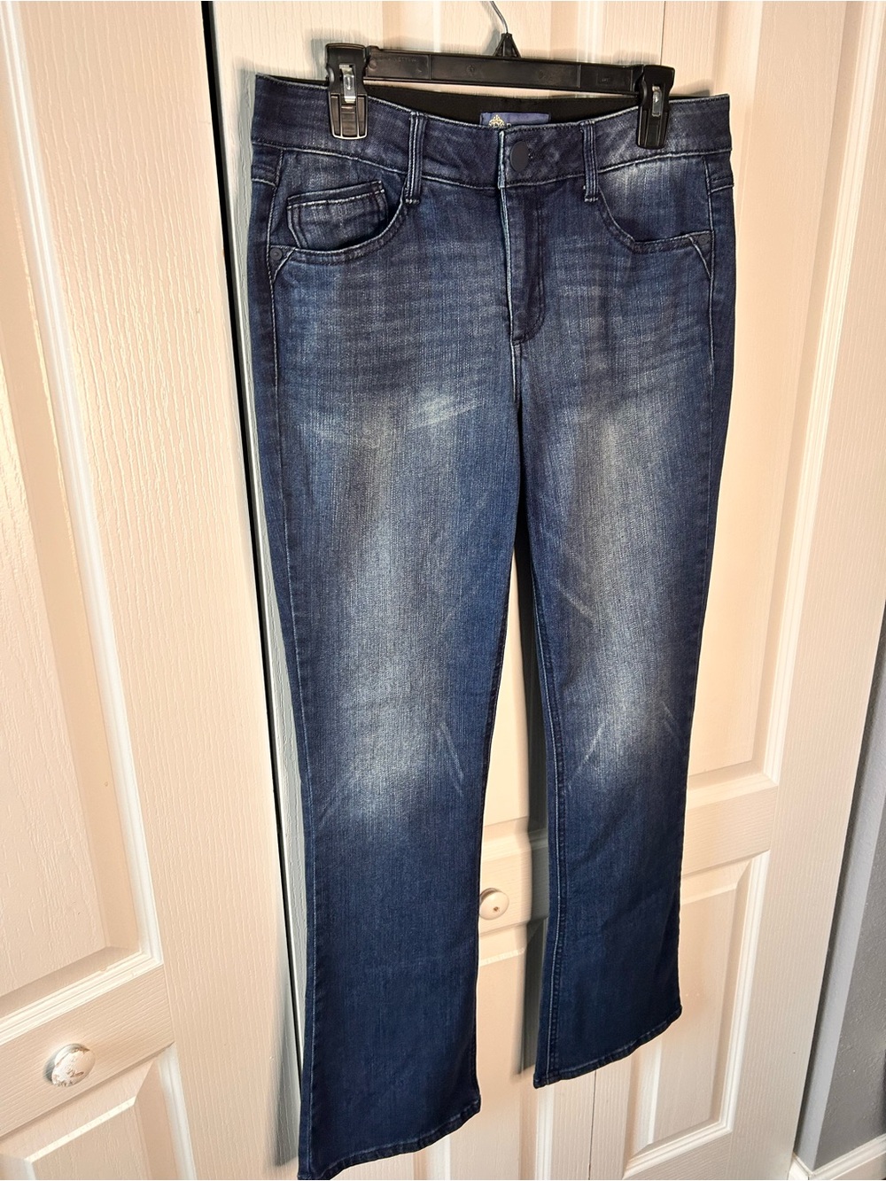 Democracy Women’s Size 10 Ab Solution Mid-Rise Jeans Dark Wash Blue Bootcut - Picture 2 of 7